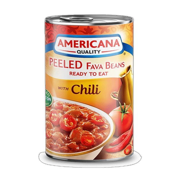 AMERICANA PEELED FAVA BEANS CHILLI 400G