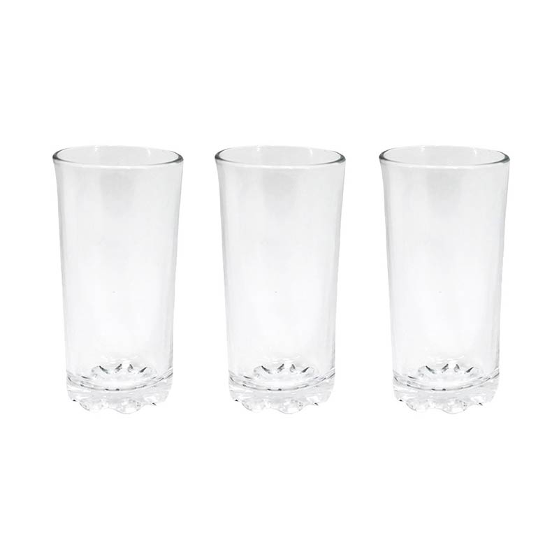 GLASS DRINKING 300ML 3PCS MIRAGE BIBITA