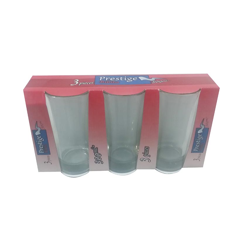 GLASS DRINKING 300ML 3PCS PRESTIGE