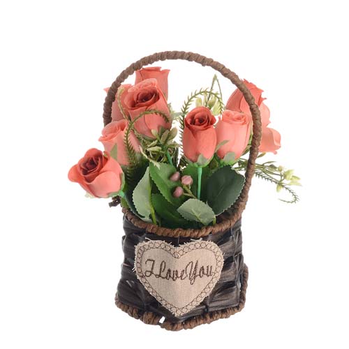 FLOWER IN POT METAL STAND BH646
