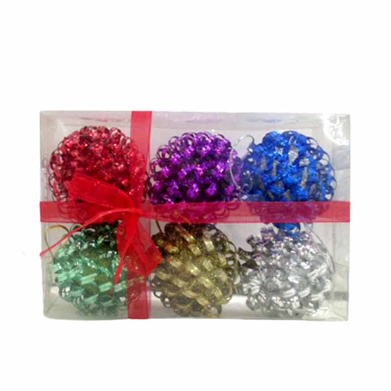 X-MASS DECORATION BALLS AD-81105 6PCS