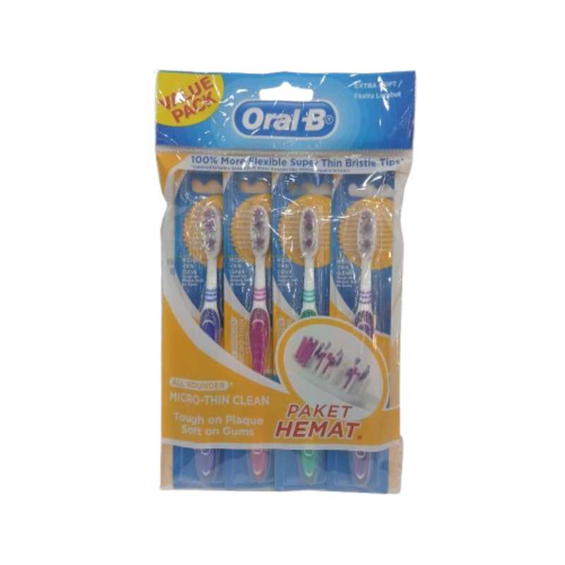 ORAL B TOOTH BRUSH EXTRA SOFT 4PCS