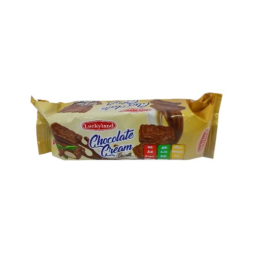 LUCKYLAND CHOCOLATE CREAM BISCUITS 90G