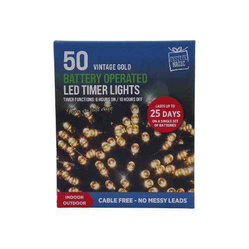 UBL LED TIMER LIGHTS 50 VINTAGE GOLD
