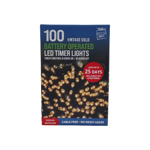 UBL LED TIMER LIGHTS 100 VINTAGE GOLD