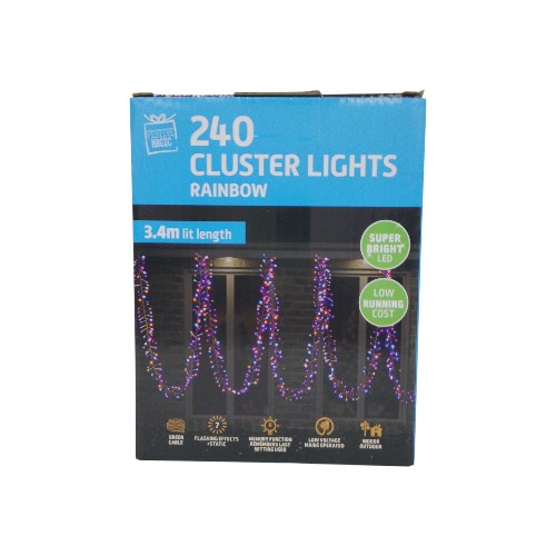 UBL LED CLUSTER LIGHTS 240 RAINBOW