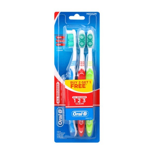 ORAL B TOOTH BRUSH CLEAN 123 SOFT 3PCS