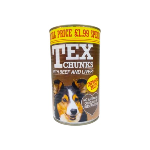 TEX DOG FOOD BEEF  LIVER CHUNKS 1.2KG