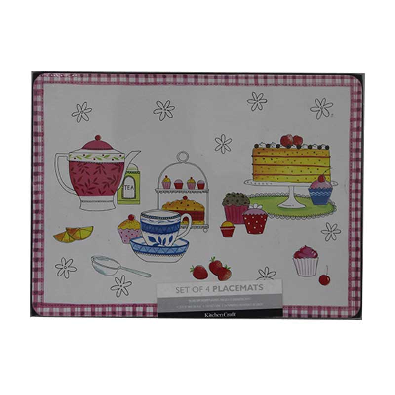 PLACE MAT 4PCS TIME OF TEA DESIGN