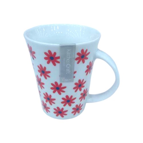 MUG CERAMIC 315ML RED/BLUE FLOWER