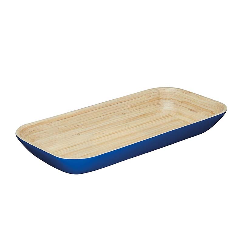 KCSM SERVING TRAY  40X19CM BAMBOO BLUE