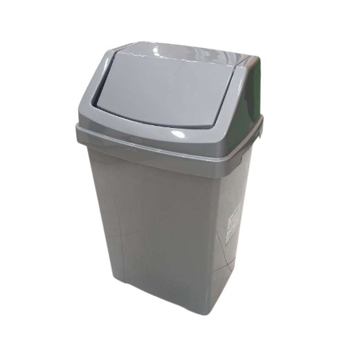 WHAM PLASTIC SWING BIN 50L SILVER