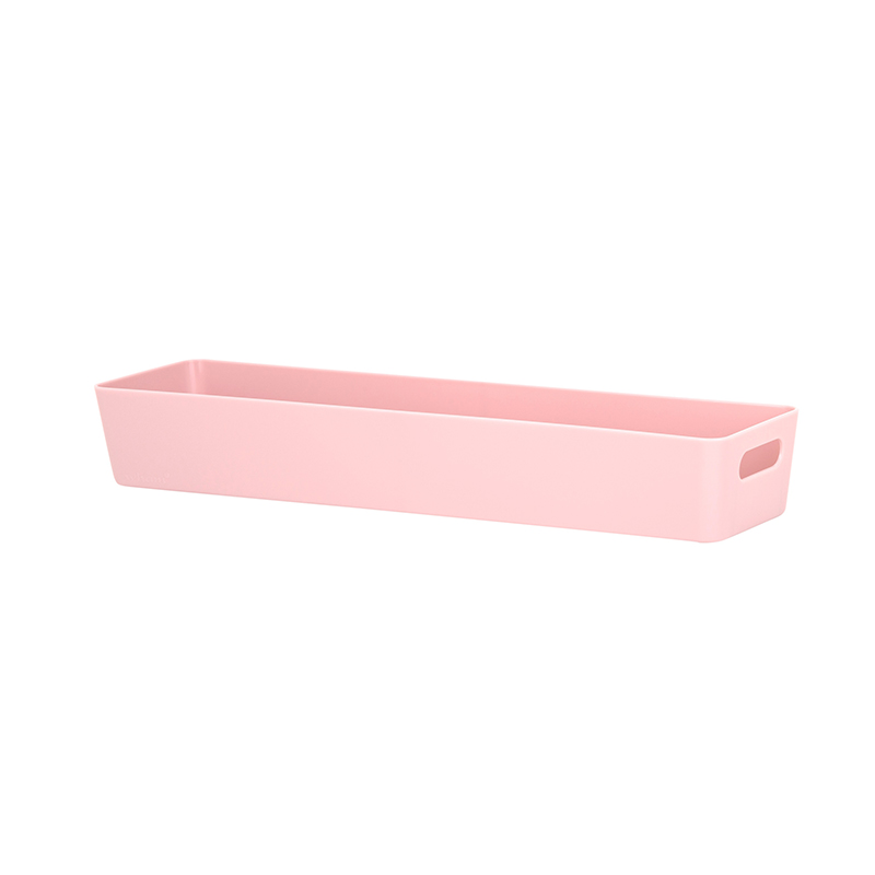 BASKET RECT 40X10CM PINK PLASTIC WHAM
