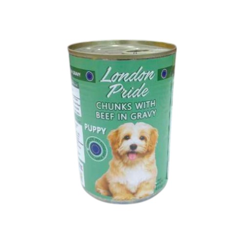 LONDON PRIDE PUPPY CHUNKS BEEF GRAVY 410G