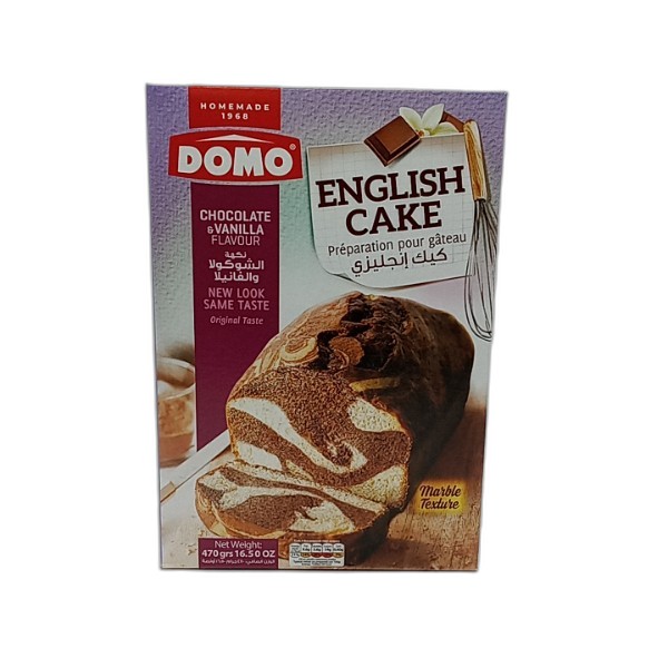DOMO CAKE MIX ENGLISH CHOCO- VANILLA 470G