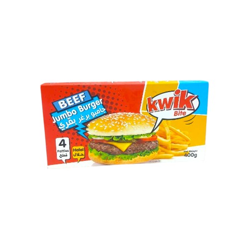 KWIK BITE JUMBO BEEF BURGER 400G