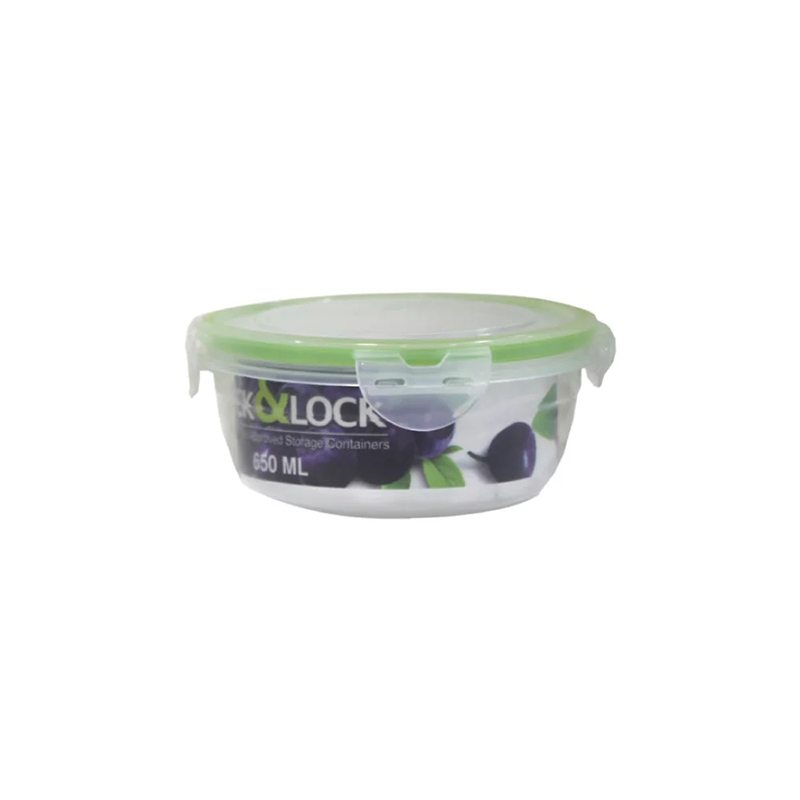 FOOD STORAGE BOX 650ML RND PLASTIC 3MP-0523