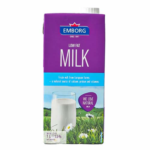 EMBORG MILK SKIMMED 1L - 1X12
