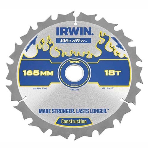SAW BLADE IRWIN CIRCULAR WT 165MM-18T C