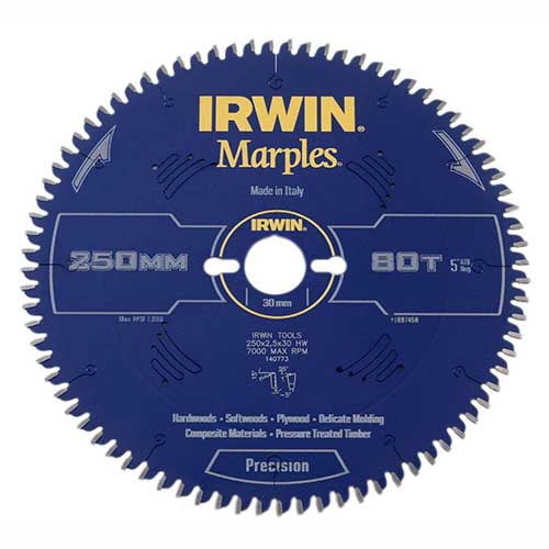SAW BLADE IRWIN CIRCULAR 250MM-80T M