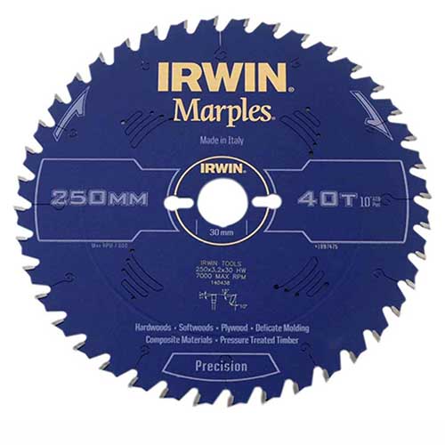 SAW BLADE IRWIN CIRCULAR 250MM 40T