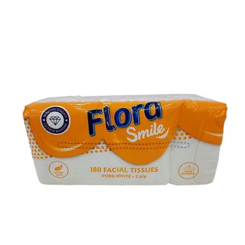 FLORA SMILE RUBBER FACIAL TISSUE 180S
