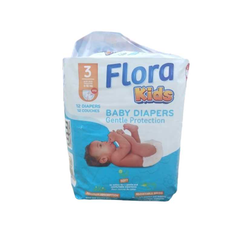 FLORA KIDS DIAPERS SIZE 3 MIDI 12PCS