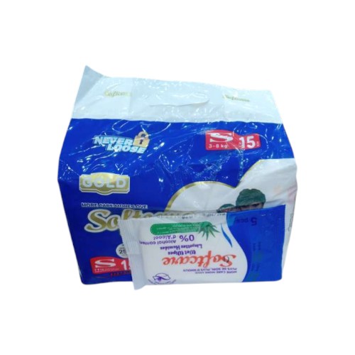 SOFTCARE GOLD DIAPERS S15 3-8KG