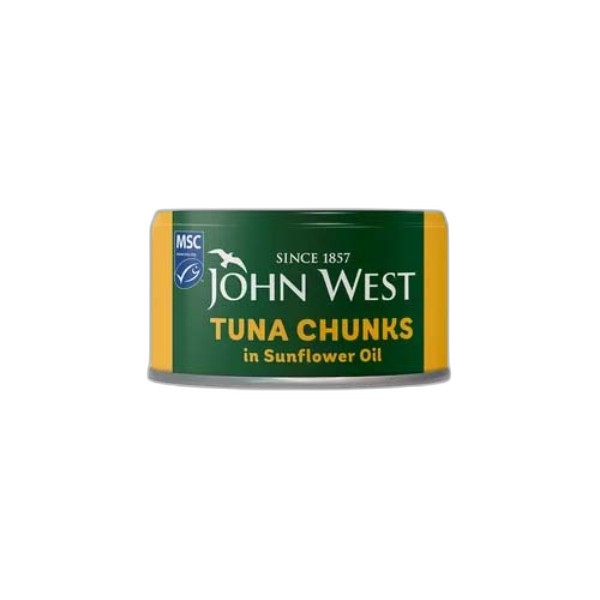 JOHN WEST TUNA CHUNKS IN SUNFLOWER OIL 145G