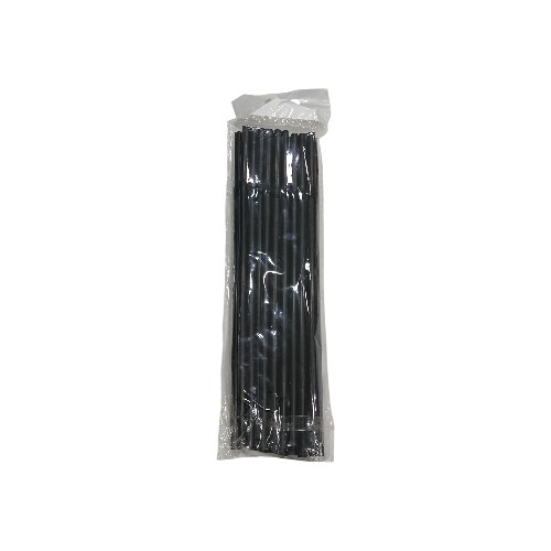 SHINE BLACK PLASTIC STRAWS 6MM 25PC
