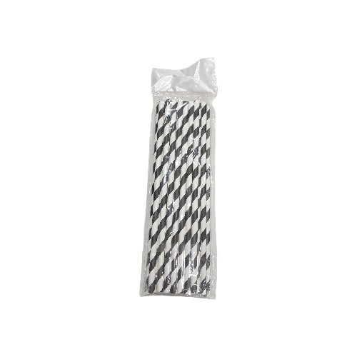 SHINE MIXED COLOUR PAPER STRAWS 6MM 25PC