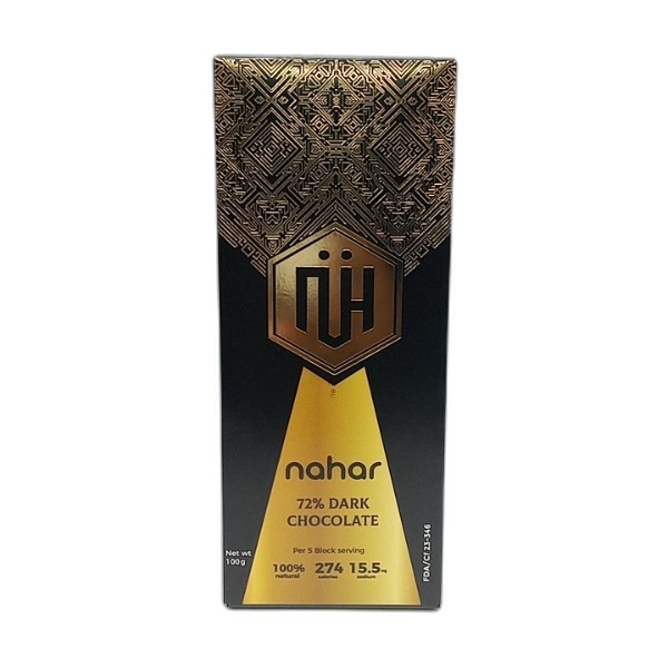 NAHAR 72% DARK MILK CHOCOLATE 100G