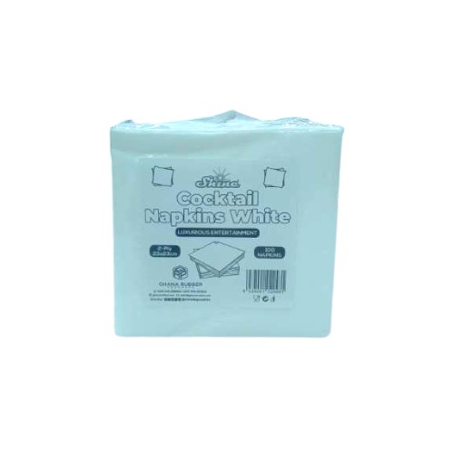 SHINE COCKTAIL NAPKINS WHITE 100PC