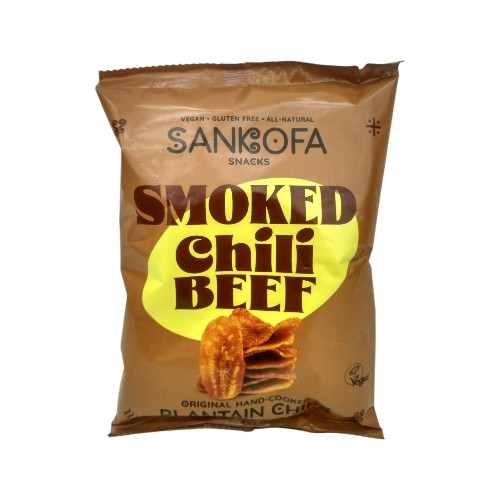 SANKOFA SMOKED CHILI BEEF PLANTAIN CHIPS 56G