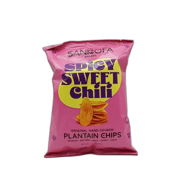 SANKOFA SPICY SWEET CHILI PLANTAIN CHIPS 56G