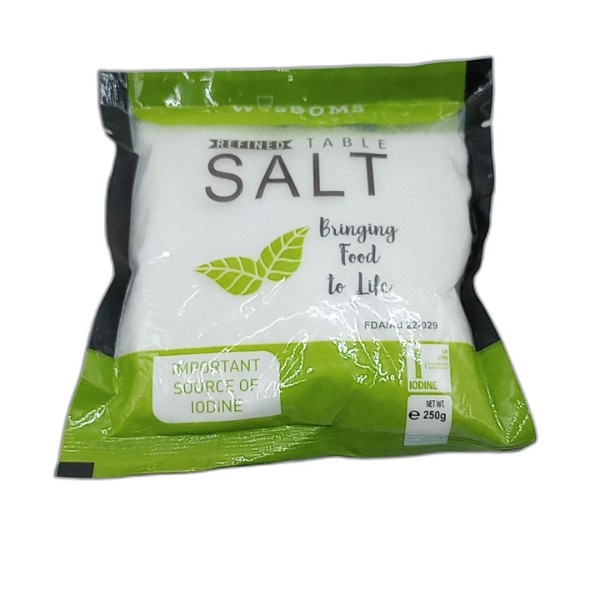 WISDOMS REFINED TABLE SALT  250