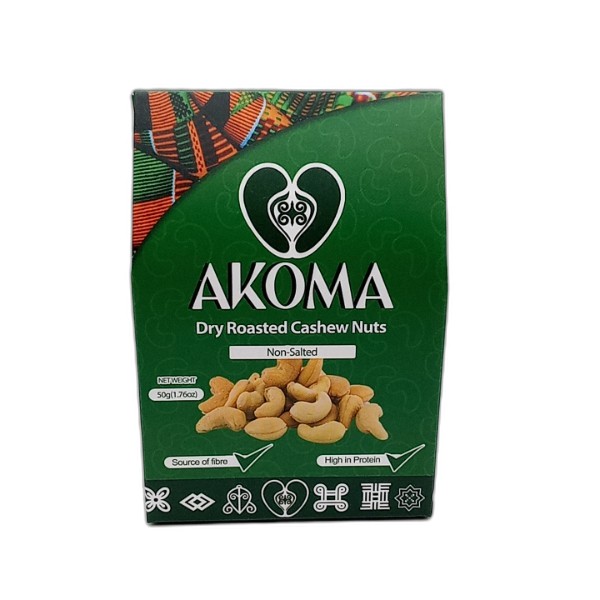 AKOMA DRY ROASTED CASHEWS 50G