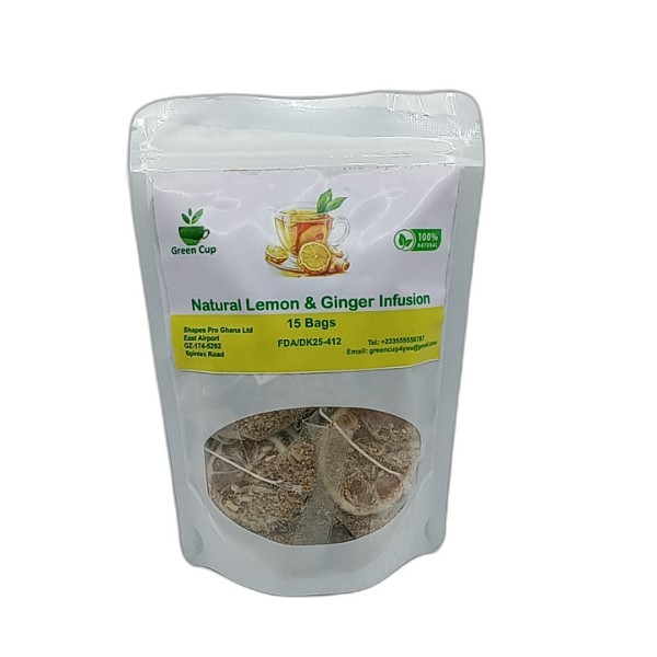 GREEN NATURAL LEMON GINGER TEA 15BAGS