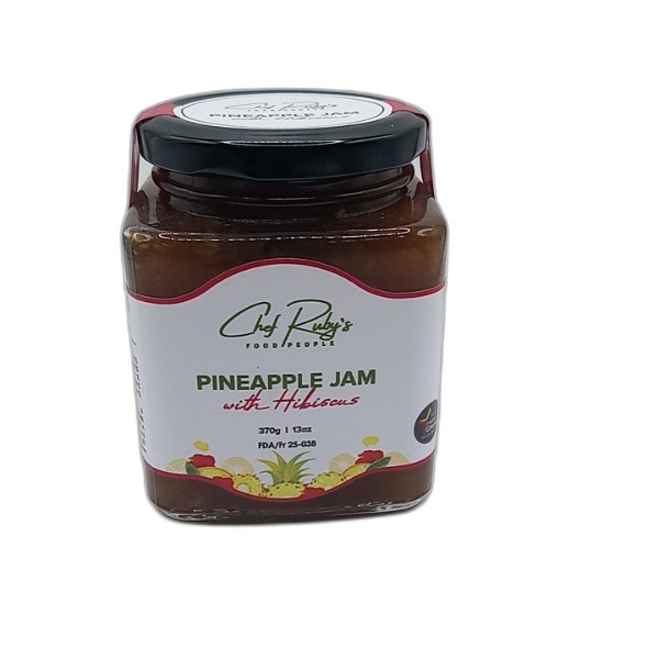 CHEF RUBYS PINEAPPLE JAM W HIBISCUS 370G