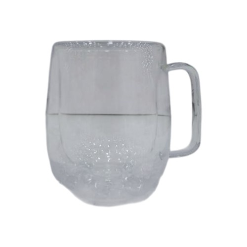 DANNYHOME DOUBLE WALL GLASS CUP 250ML 2PCS HANDLE