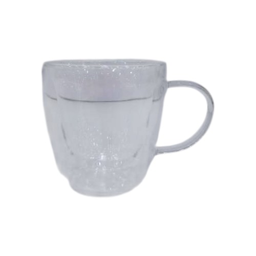 DANNYHOME DOUBLE WALL GLASS CUP 80ML 2PCS HANDLE