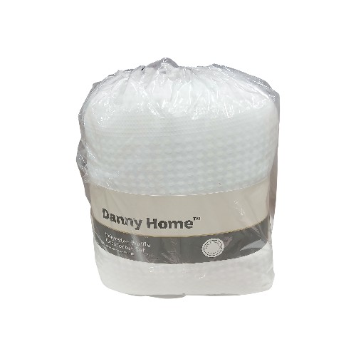 DANNYHOME QUILT SET WAFFLE WHITE 260X240CM 3PCS