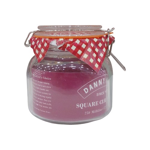 DANNYHOME SQUARE CLIP JAR 750ML GLASS