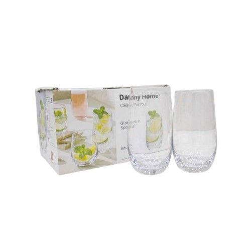 DANNYHOME GLASS CUP SET 6PCS 410ML