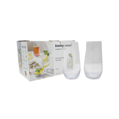 DANNYHOME GLASS CUP SET 6PCS 550ML