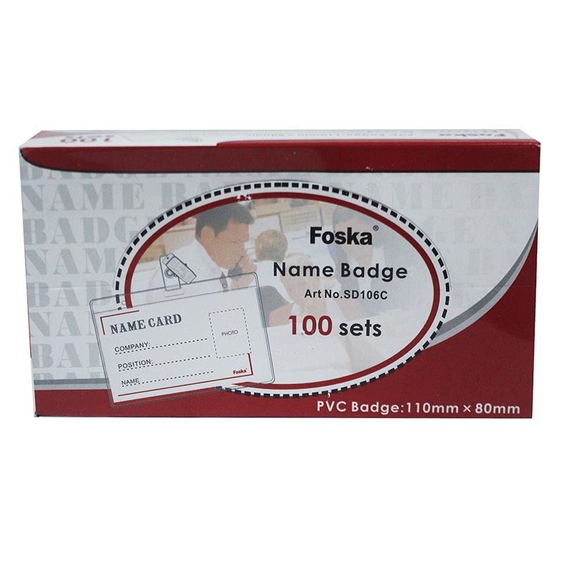 NAME BADGE FOSKA 110X80MM 100PCS SD106C