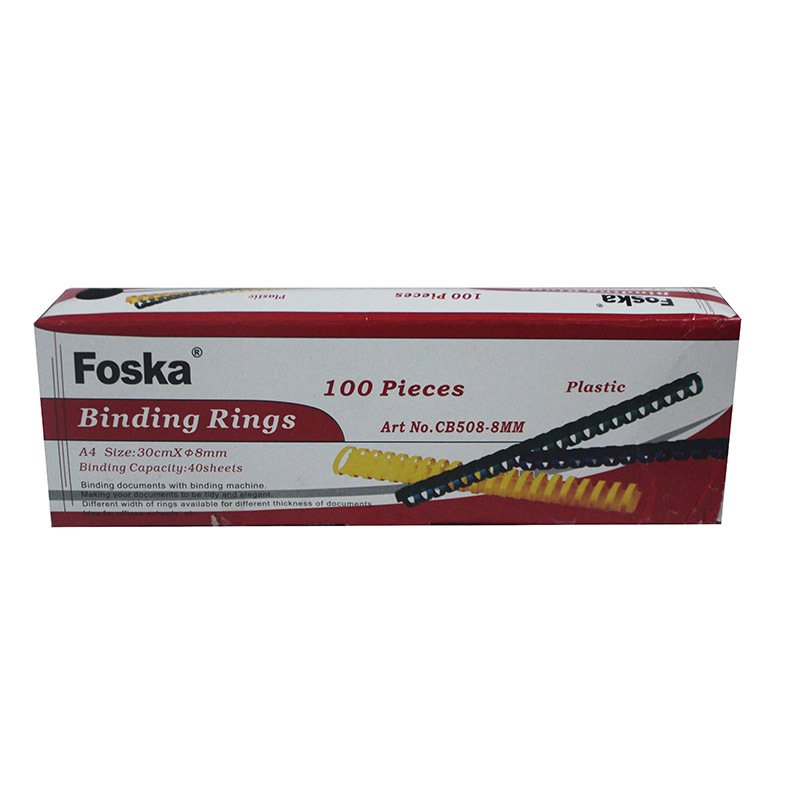 BINDING RING FOSKA 8MM PLASTIC 30CM BLACK