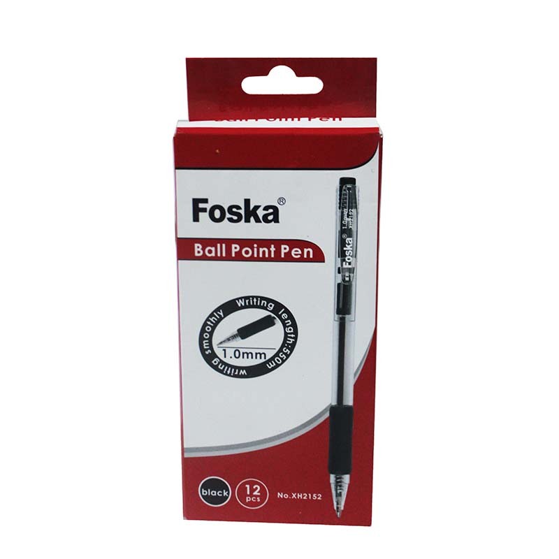 FOSKA BALL POINT PEN 12PCS BLACK