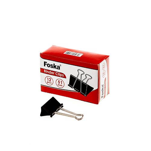 FOSKA BINDER CLIPS 51MM 12PCS 801-1D
