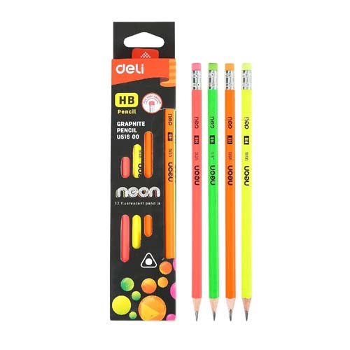 NEON GRAPHITE PENCILS 12PCS UNICE